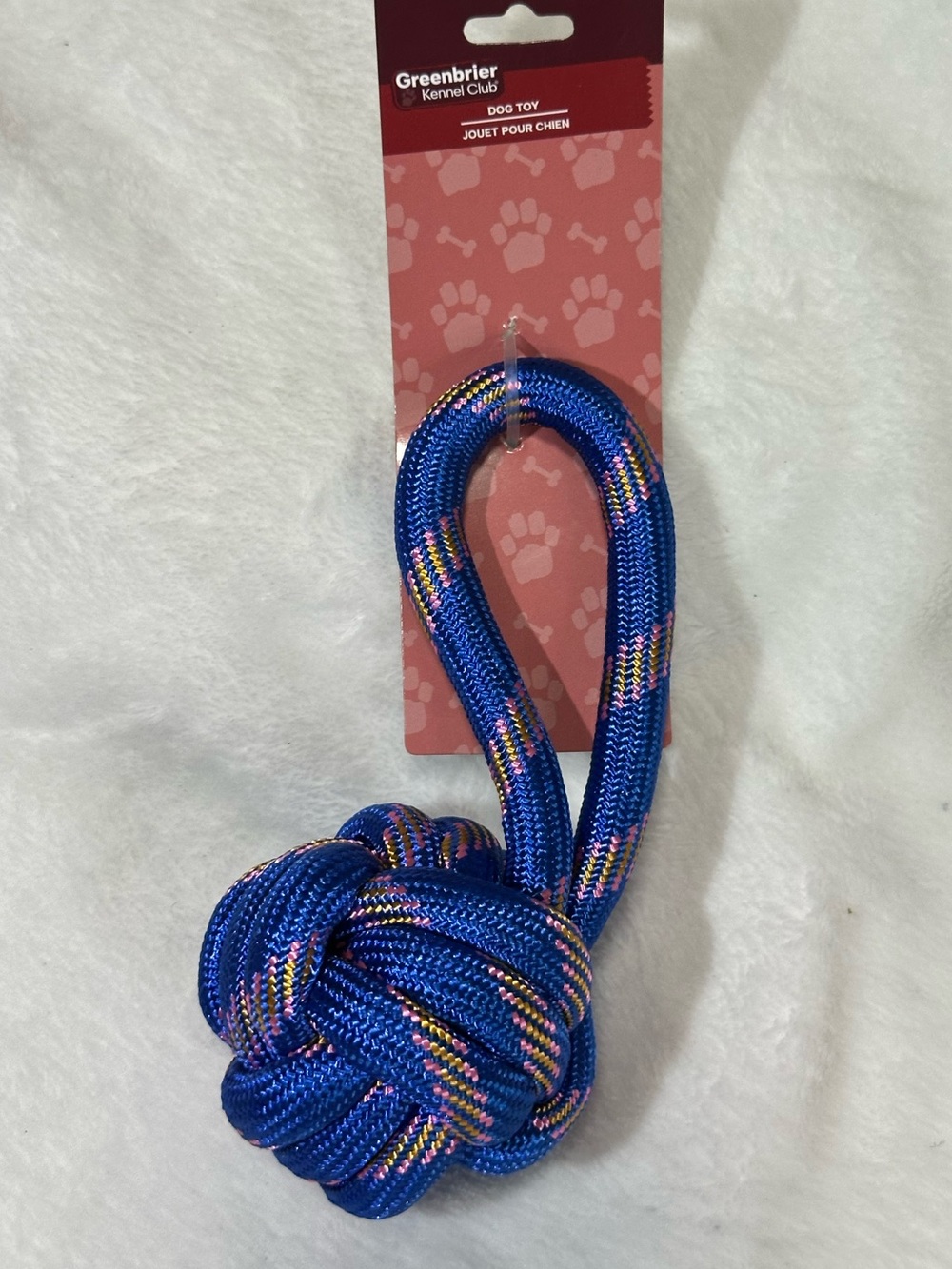 Rope Monkey Fist Knot Dog Toy Tug Chew Vibrant Royal Blue